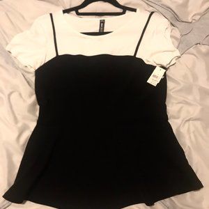 Lord & Taylor brand new tshirt/tank peplum top.